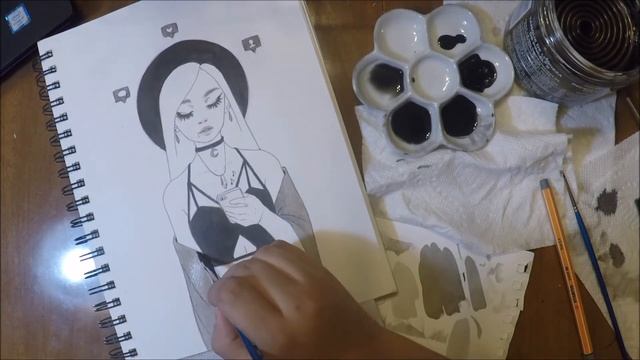 Socialite Witch *~Ink Drawing Timelapse~* смотреть онлайн