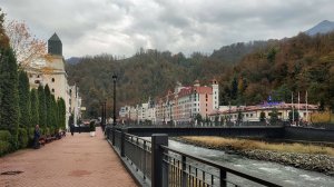 Курорт Роза Хутор. Обзорная прогулка по набережной вдоль реки Мзымты