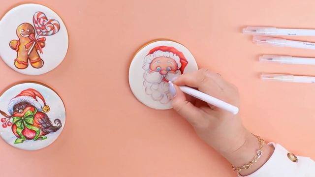Пряник "Дед Мороз" с использованием пищевых фломастеров Top Decor