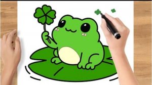 Как нарисовать лягушку на удачу легко