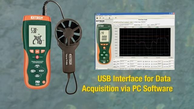Extech HD300 CFMCMM Thermo-Anemometer with IR Temperature - Demo