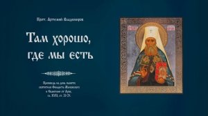 "Там хорошо, где мы есть". Проповедь протоиерея Артемия Владимирова. 021224.