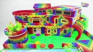 Строим особняк - курорт из конструктора магнитных шариков!