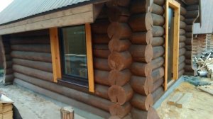 Гостевой дом 7*7 два этажа с баней 6*5/ Как построить баню/ Печь для бани из бревна/