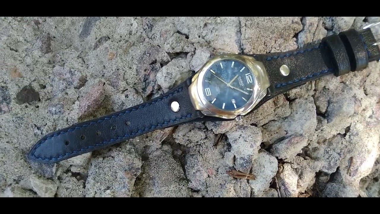 Ремешок для часов Casio 2719 LIN-169. Ремешок напульсник. Ремешок БУНД. Ремешок с синей прошивкой.