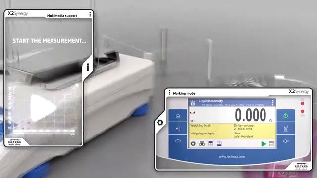 Вага електронна лабораторна Radwag X2. Функція "Визначення густини рідини" смотреть онлайн