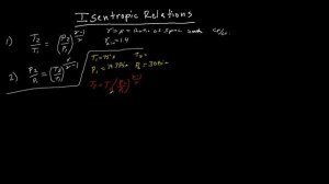 Isentropic Relations: Pressures & temperatures