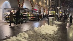 Рождественские огни Цюриха ❄️ Красивая зимняя прогулка по Банхофштрассе в Швейцарии