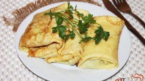 Блины с капустой и грибами