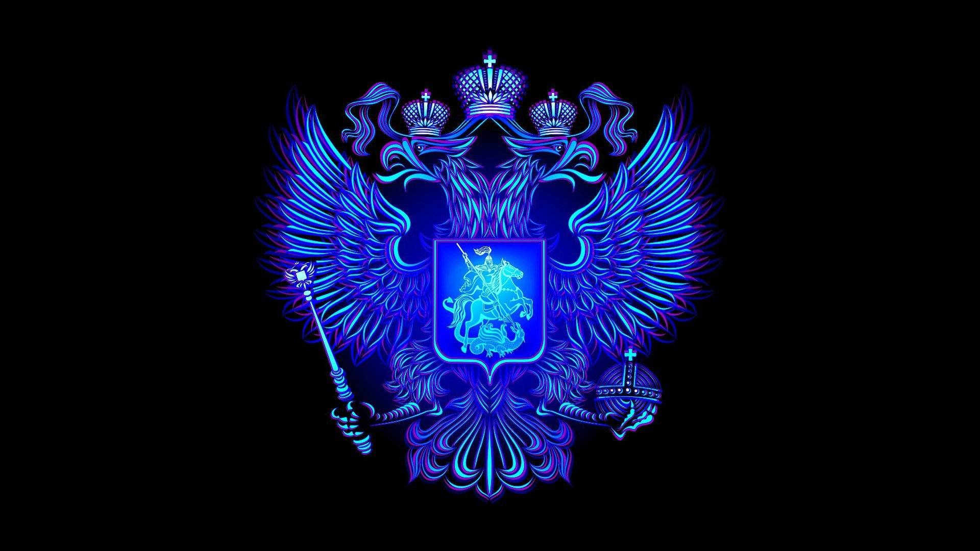 Герб на синем фоне