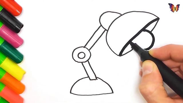 Как нарисовать настольную лампу. Рисуем простые картинки с ребенком. Уроки рисования для повторения смотреть онлайн