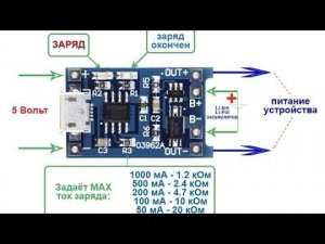 Плата заряда ТР4056 для Li-ion