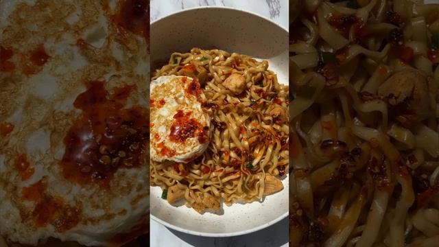 spicy soy & scallion noodles with chili oil🔥 #easyrecipe #lunch #spicynoodles #noodles