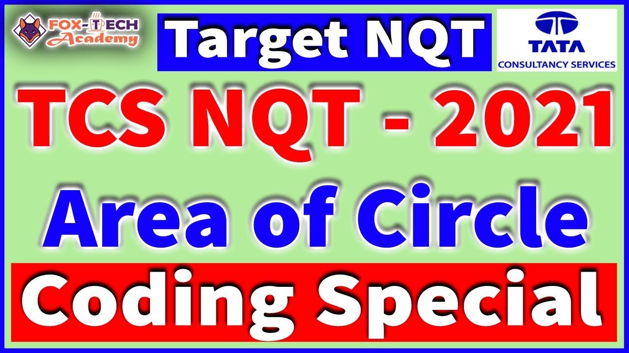 TCS NQT Coding Questions Solutions || How to find area of circle in java || NQT programming tutoria