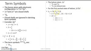 Many Electron atom term symbol 2