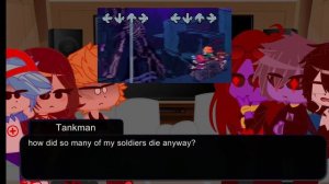 FNF react to EVIL TANKMAN vs BF (+ Pico and Girlfriend)