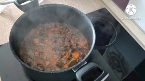 Гречка с говядиной и грибами