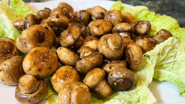 КАК ПРАВИЛЬНО ЖАРИТЬ ШАМПИНЬОНЫ БЕЗ МАСЛА/ СОЧНАЯ ЗАКУСКА И ИНГРЕДИЕНТ ДЛЯ САЛАТОВ