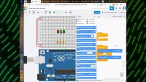 Подключаем светофор на arduino в Тинкеркад