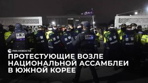 Протестующие возле Национальной ассамблеи в Южной Корее