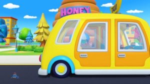 Колеса на автобусе, уличные транспортные средства детей песня и учусь видео