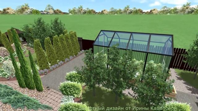 Ландшафтный дизайн в современном пейзажном стиле на участке 10 соток.