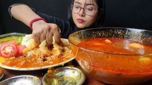 Eating Dal Chawal, Bharta , Spicy Egg Masala | Big Bites | Asmr Eating | Mukbang