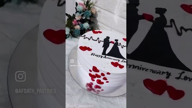 Anniversary cake 💕🥰🍰|wife ❤️ |#cake #cakedecorating @Afsath_Pastries