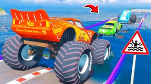 СМОГУТ ЛИ ГИГАНТСКИЕ ТАЧКИ ПРОЕХАТЬ ГЛУБОКУЮ ЯМУ С ВОДОЙ В ГТА 5 МОДЫ - ЭКСПЕРИМЕНТЫ GTA 5 MODS