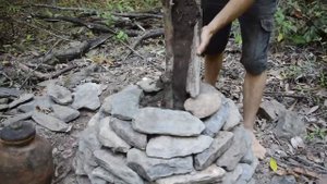 примитивные технологии: плантация батата из камня👍