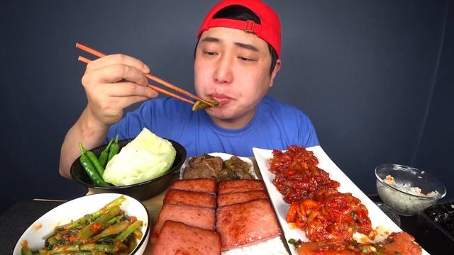 젓갈 햄 열무김치 청양고추 밥도둑들 집밥 한식먹방 korean food mukbang eating show
