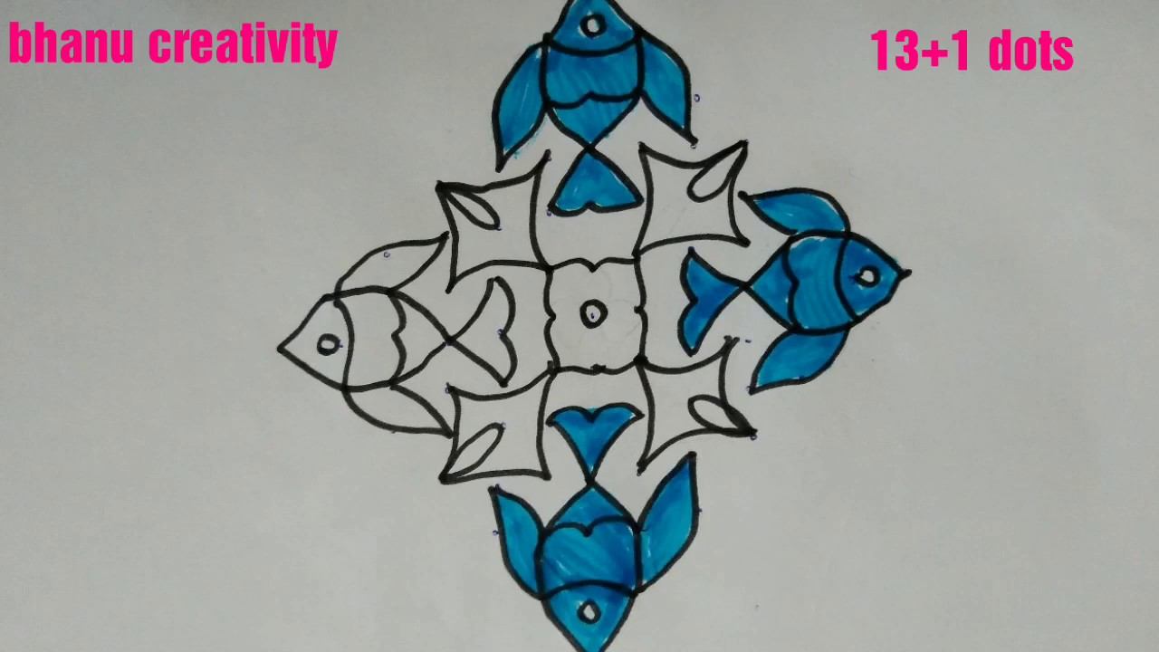 Fish design... 13+1 dota by bhanu creativity смотреть онлайн