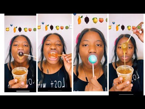 Asmr jelly straws sticks |emoji challenge 🔥 honey candy смотреть онлайн