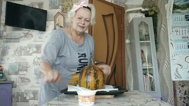 пшенная КАША в ТЫКВЕ #еда#каша#тыква#рецепты #деревенскаякулинария #кулинария #сельскаяжизнь