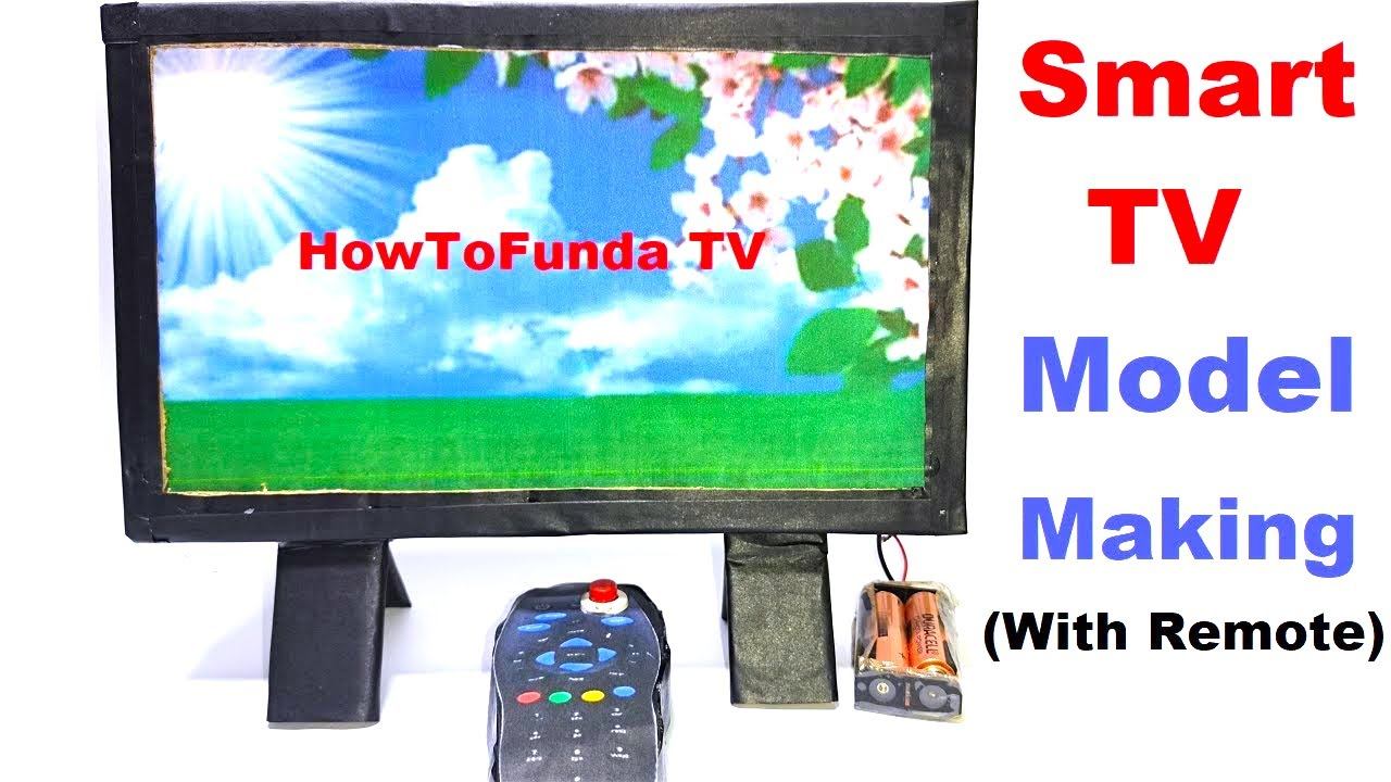 How to make LED TV at home Using Cardboard (LED television with remote) - diy howtofunda