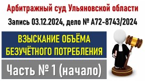 Заседание в Арбитражном суде Ульяновской области Часть 1