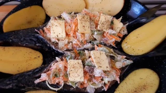 🎄 ❄ Фаршированная Скумбрия 🐟 🍅🧀  с томатами и фетой.  Скумбрия запечённая с картошкой/Maquereau.