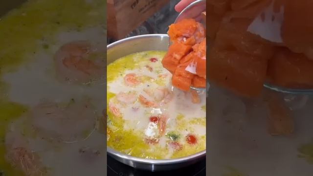Сливочная уха(ингредиенты в описании)  #рецепт #суп  #вкусно #ингредиенты #уха  #еда #краснаярыба