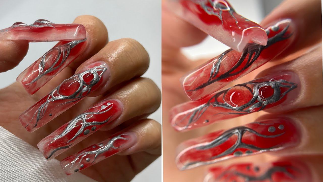 Наращивание ногтей на верхние формы,длинные,квадратные ногти/top nail extensions/nails design 2023
