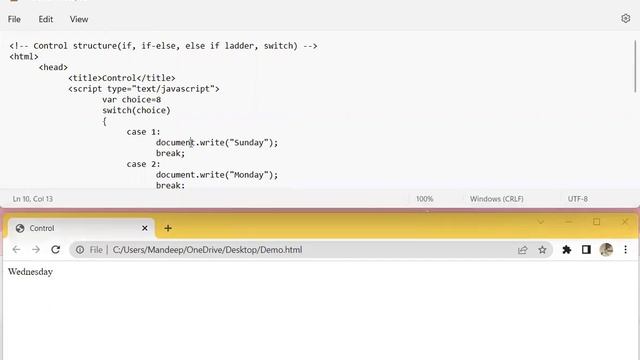 Lec - 21 Switch statement in JavaScript | web application class12th