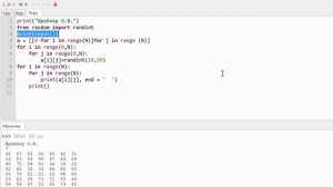 Заполнение двумерного массива рандомными числами python