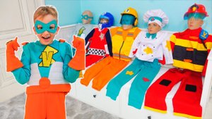 Влад и Ники. Влад - СУПЕРГЕРОЙ! Помогает семье. Видео для детей.