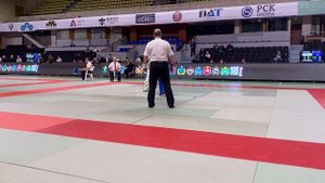 Поединок по Кудо.Кушнарев Аким, синее кимоно