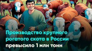 Производство крупного рогатого скота в России превысило 1 млн тонн