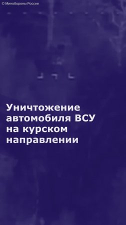 МО РФ показало уничтожение автомобиля ВСУ на курском направлении