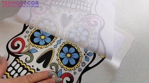 02-44 Термотрансфер Цветной череп (большой) 25х35см