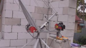 Самодельный подъёмный кран для укладки газобетонных блоков.  Озерск.