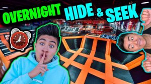 OVERNIGHT Hide and Seek Challenge in TRAMPOLINE PARK!