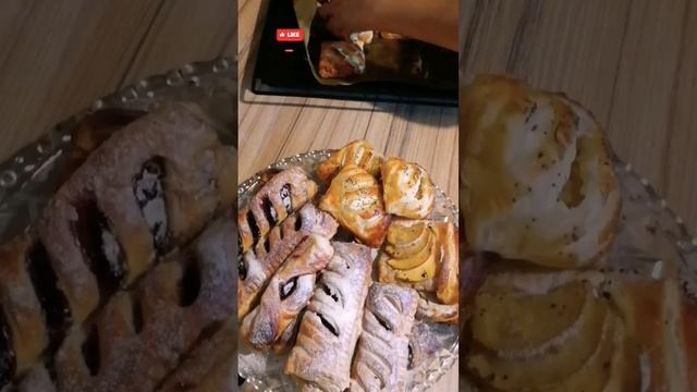 Слойки из творога🥧💕из слоеного теста ♨️