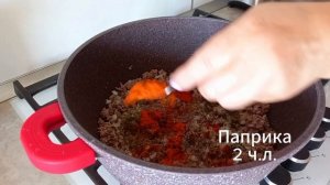 Макароны с фаршем на сковороде. Потрясающе простой, вкусный и сытный рецепт. Всем понравится!